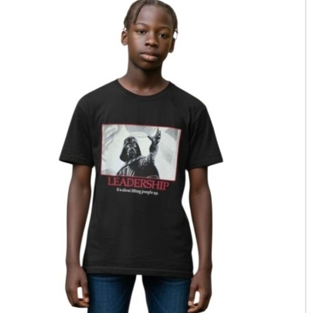 Star Wars Black Short Sleeves Graphic Print Text Quote Casual Tee Shirt Large